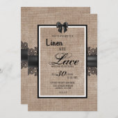 Einladung zur Hochzeitsfeier in Burlap, Linen und  (Vorne/Hinten)