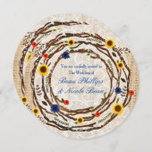 Einladung zur Hochzeitsfeier in den Blumenbranchen (Vorne/Hinten)