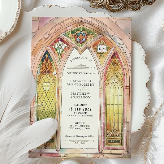 Einladung zur Hochzeitsfeier in der gotischen Kath
