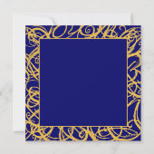 Einladung zur Hochzeitsfeier in Gelb und Blau (Rückseite)