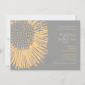 Einladung zur Hochzeitsfeier in Gelb und Grau (Vorderseite)