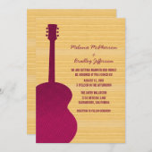 Einladung zur Hochzeitsfeier in Pink Country Gitar (Vorne/Hinten)