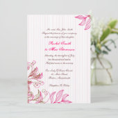 Einladung zur Hochzeitsfeier in Pink und Brown (Stehend Vorderseite)