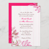 Einladung zur Hochzeitsfeier in Pink und Brown (Vorne/Hinten)