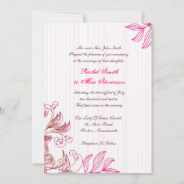 Einladung zur Hochzeitsfeier in Pink und Brown