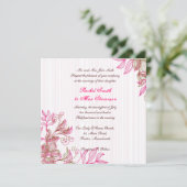 Einladung zur Hochzeitsfeier in Pink und Brown (Stehend Vorderseite)