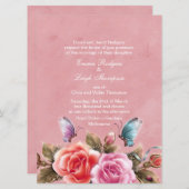 Einladung zur Hochzeitsfeier in Rosa (Vorne/Hinten)