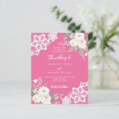 Einladung zur Hochzeitsfeier in Rosa (Stehend Vorderseite)