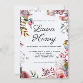 Einladung zur Hochzeitsfeier in Rosa Rose (Vorderseite)