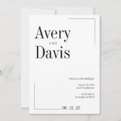 Einladung zur Hochzeitsfeier in Schwarz und Weiß (Vorderseite)