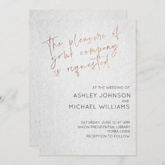 Einladung zur Hochzeitsfeier in Schwarz-Weiß-Gold (Vorne/Hinten)