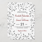 Einladung zur Hochzeitsfeier in Schwarz-Weiß-Rot (Vorne/Hinten)