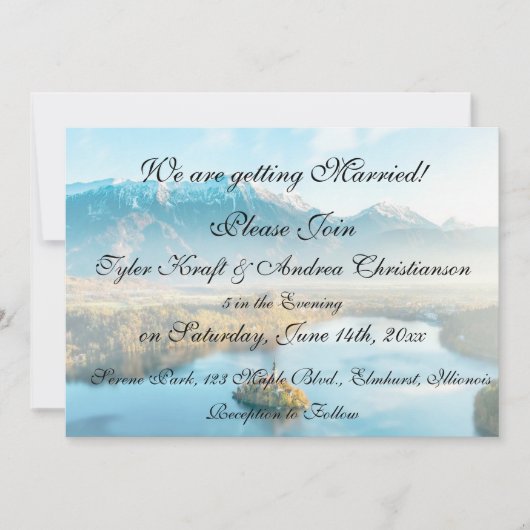 Einladung zur Hochzeitsfeier in Serene Mountain Sc (Vorderseite)