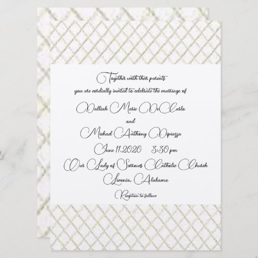 Einladung zur Hochzeitsfeier in Soft Blue Geometri (Vorne/Hinten)