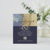 Einladung zur Hochzeitsfeier in Urban Navy Moderne (Stehend Vorderseite)