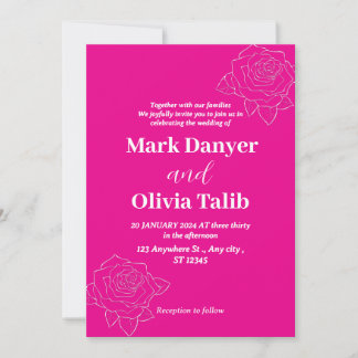 Einladung zur Hochzeitsfeier in Weich-Rosa