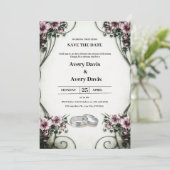 Einladung zur Hochzeitsfeier in Weiß und Beige (Stehend Vorderseite)