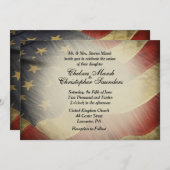 Einladung zur Hochzeitsfeier mit antiker amerikani (Vorne/Hinten)