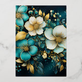 Einladung zur Hochzeitsfeier mit aquamariner und g (Rückseite)