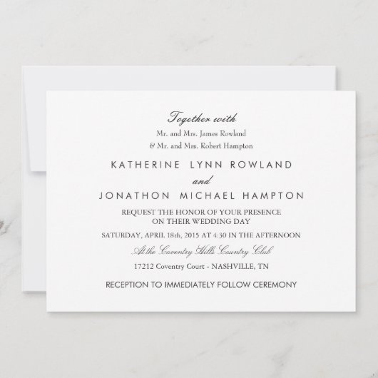 Einladung zur Hochzeitsfeier mit Bergblick (Rückseite)