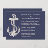 Einladung zur Hochzeitsfeier mit blauem und Elfenb (Vorne/Hinten)