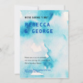 Einladung zur Hochzeitsfeier mit blauem Wasser (Vorderseite)