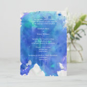 Einladung zur Hochzeitsfeier mit blauem Wasser (Stehend Vorderseite)