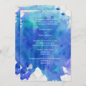 Einladung zur Hochzeitsfeier mit blauem Wasser (Vorne/Hinten)