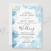 Einladung zur Hochzeitsfeier mit blauem Wasser (Vorderseite)