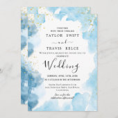 Einladung zur Hochzeitsfeier mit blauem Wasser (Vorne/Hinten)