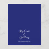 Einladung zur Hochzeitsfeier mit blauer Blütenblum (Rückseite)