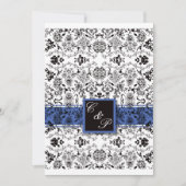 Einladung zur Hochzeitsfeier mit blauer Rose (Vorderseite)