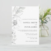 Einladung zur Hochzeitsfeier mit botanischem Blume (Stehend Vorderseite)