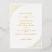 Einladung zur Hochzeitsfeier mit Extravaganter Kal (Vorderseite)