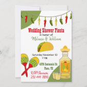 Einladung zur Hochzeitsfeier mit farbenfrohen Fies (Vorderseite)