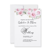 Einladung zur Hochzeitsfeier mit floralen Aquarell