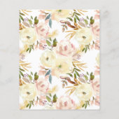 Einladung zur Hochzeitsfeier mit Gelben Rosen (Rückseite)