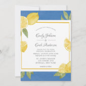 Einladung zur Hochzeitsfeier mit gelben Zitronen u (Vorderseite)