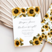 Einladung zur Hochzeitsfeier mit gelber Sonnenblum