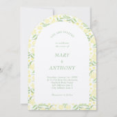 Einladung zur Hochzeitsfeier mit gelber Wasserfarb (Vorderseite)