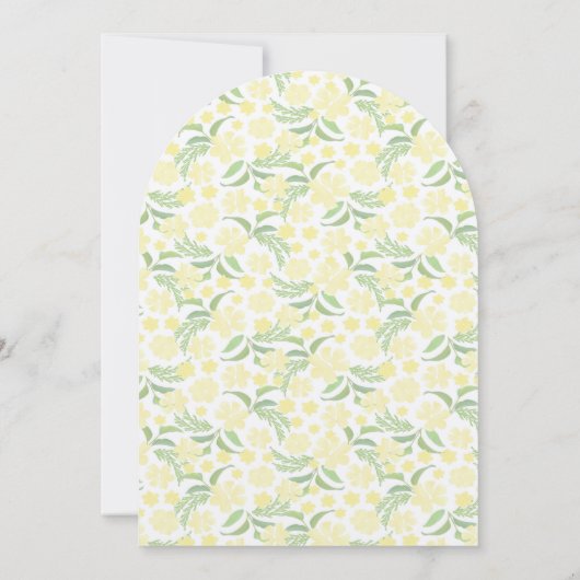 Einladung zur Hochzeitsfeier mit gelber Wasserfarb (Rückseite)