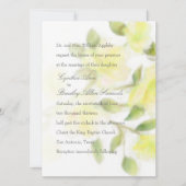 Einladung zur Hochzeitsfeier mit gelber Wasserfarb (Vorderseite)
