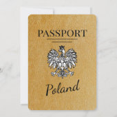 Einladung zur Hochzeitsfeier mit Gold Poland Passp (Rückseite)