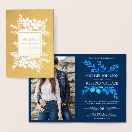 Einladung zur Hochzeitsfeier mit Goldfilm (Anzeige)