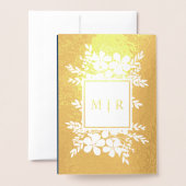 Einladung zur Hochzeitsfeier mit Goldfilm (Rückseite mit Umschlag)