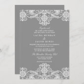 Einladung zur Hochzeitsfeier mit grauem und weißem (Vorne/Hinten)