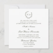 Einladung zur Hochzeitsfeier mit grünem Kraut (Vorderseite)