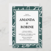 Einladung zur Hochzeitsfeier mit grünem Leaf (Vorderseite)