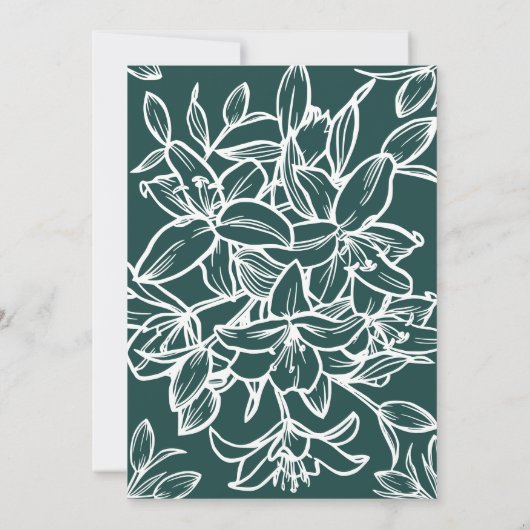 Einladung zur Hochzeitsfeier mit grünem Leaf (Rückseite)