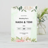 Einladung zur Hochzeitsfeier mit grünem Wasser (Stehend Vorderseite)